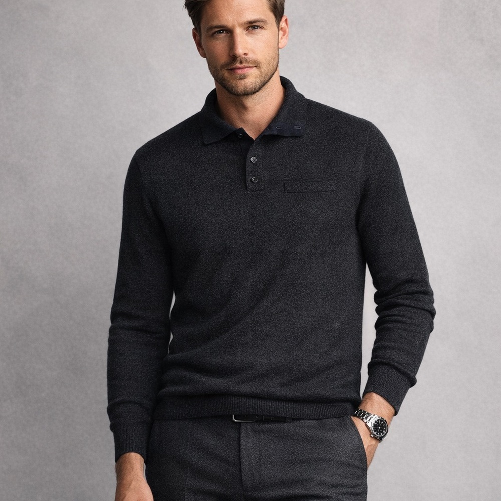 Scott Barber Men’s 100% Merino Wool Knit Cardigan Sweater | Made in Italy | XL